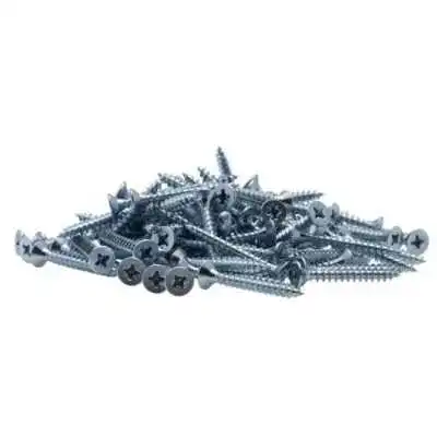 LOT DE 200 VIS À BOIS VBA TÊTE FRAISÉE PLATE BOIS EN ACIER ZINGUÉ 4*30MM BLANC  - 1