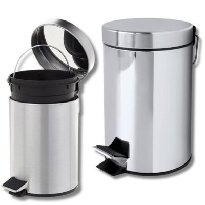 POUBELLE À PÉDALE EN INOX SOFT CLOSE 3L CHROMÉ  - 3 POUBELLE À PÉDALE EN INOX SOFT CLOSE 3L CHROMÉ  - 3