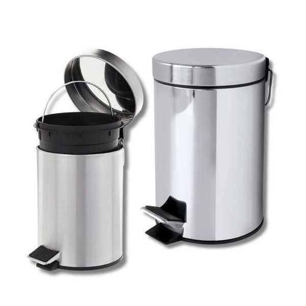 POUBELLE À PÉDALE EN INOX SOFT CLOSE 3L CHROMÉ