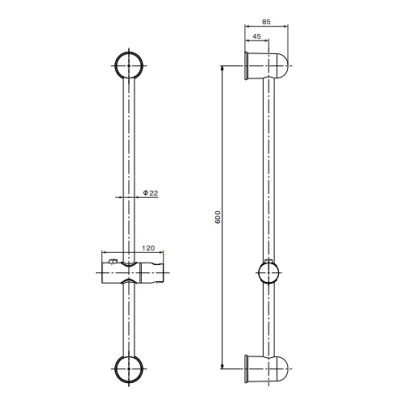 BARRE DE DOUCHE CHROMÉE JASMIN SOPAL SOPAL - 2