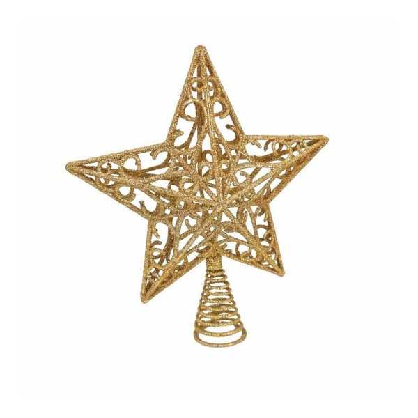 ÉTOILE DE SAPIN DE NOEL DORÉE À PAILLETTES