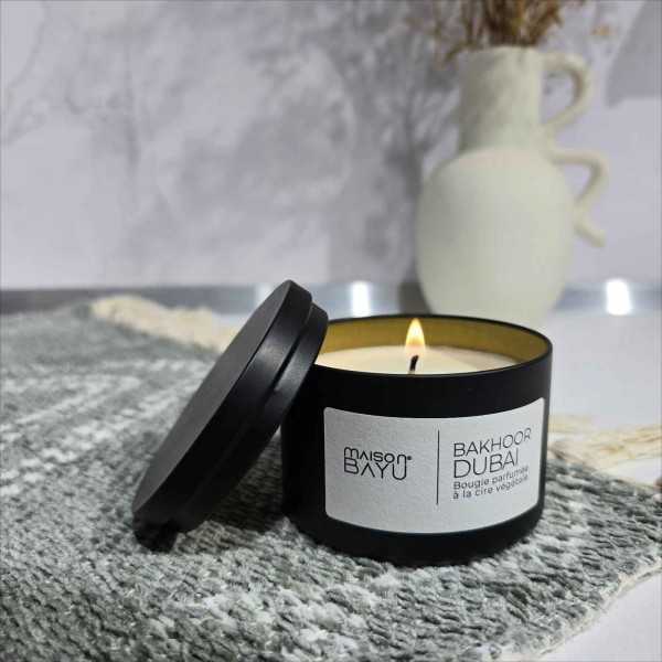 BOUGIE PARFUMÉE EN BOÎTE MÉTALLIQUE BAKHOUR DUBAI 160GR MAISON BAYU