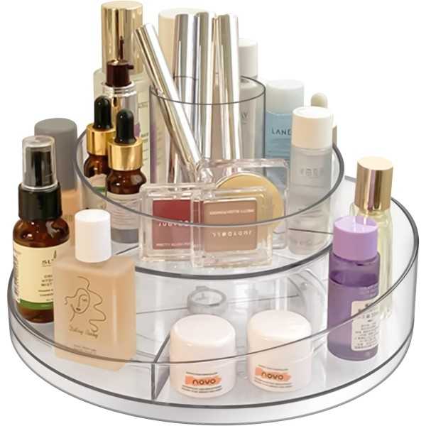 ORGANISATEUR ROTATIF 360° MULTIFONCTION EN ACRYLIQUE TRANSPARENT