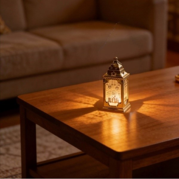 LANTERNE LED DÉCORATIVE ''MINI FANOUS'' EN PLASTIQUE DORÉ 13*5.5CM