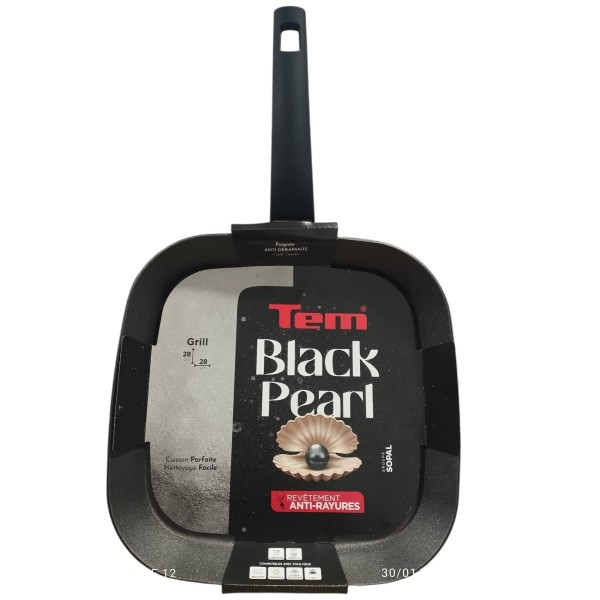 POÊLE GRILL CARRE  28*28CM BLACK PEARL TEM