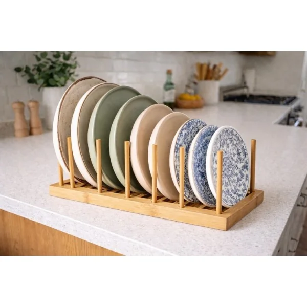 PORTE-ASSIETTES EN BOIS POUR 6 ASSIETTES