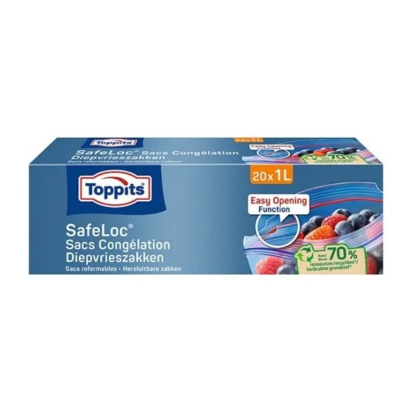 LOT DE 20 SACS DE CONGÉLATION 1L TOPPITS