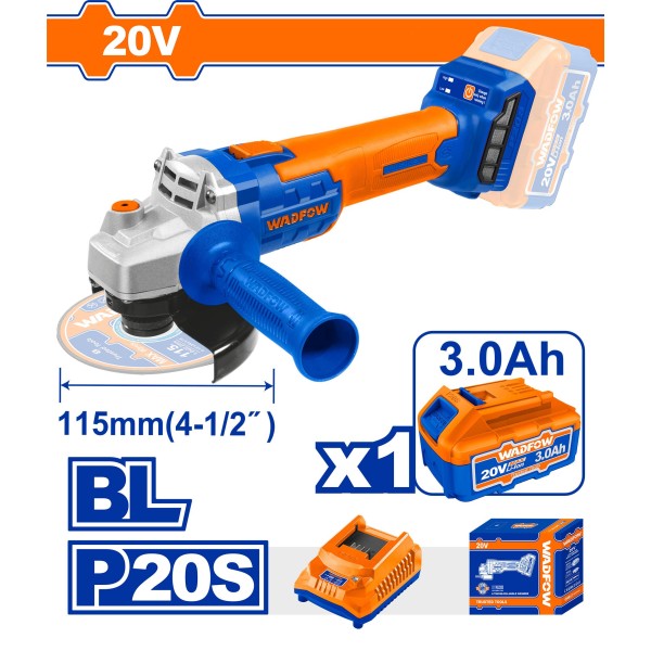 MEULEUSE D’ANGLE SANS FIL 115MM 20V WADFOW