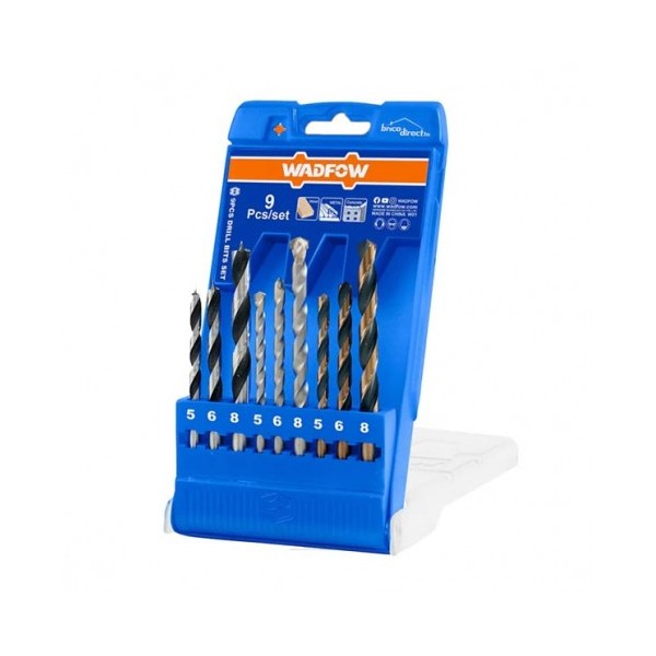 JEU DE 9 MÈCHES MÉTAL/BÉTON/BOIS DIAMÈTRE 5/6/8MM WADFOW