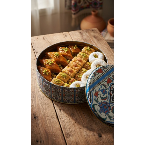 BOÎTE DE CONSERVATION ALIMENTAIRE AVEC COUVERCLE EN MÉTAL 2KG MOTIFS