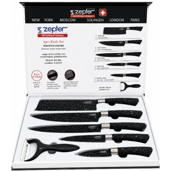 COFFRET DE COUTEAUX AVEC ÉPLUCHEUR DE CUISINE ZEPTER