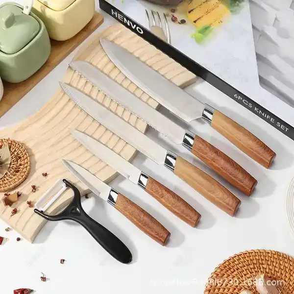 COFFRET DE COUTEAUX AVEC ÉPLUCHEUR DE CUISINE EN INOX EVRYEALTH