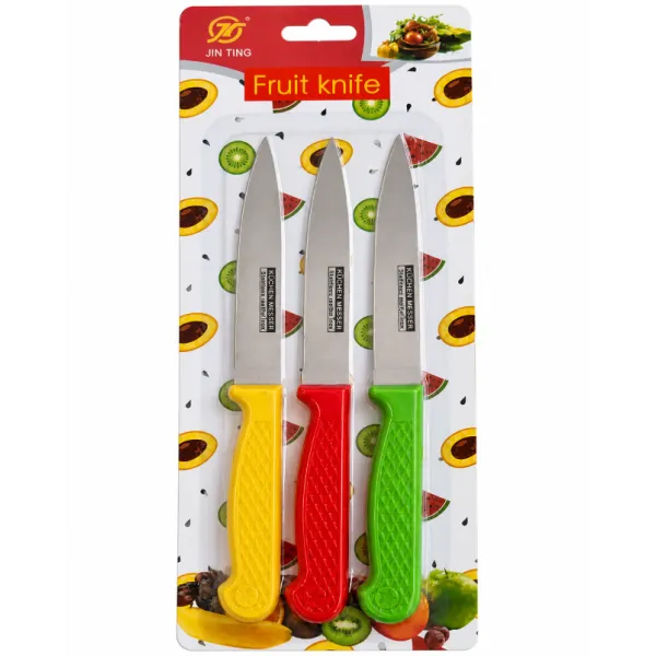 SET DE 3 COUTEAUX 11CM À FRUITS COLORÉS