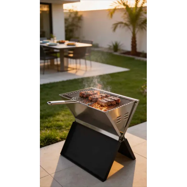 BARBECUE PLIABLE PORTATIF À CHARBON 36*26CM CAMP