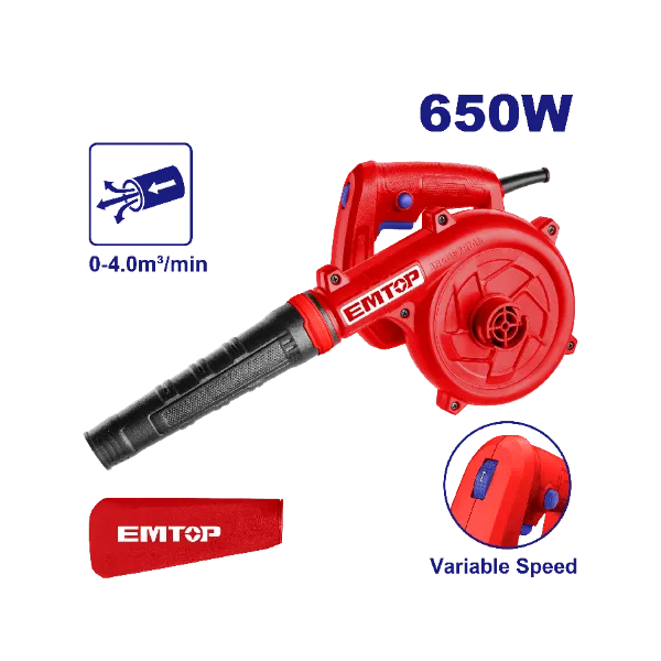 SOUFFLEUR ÉLECTRIQUE 650W À VITESSE VARIABLE EMTOP