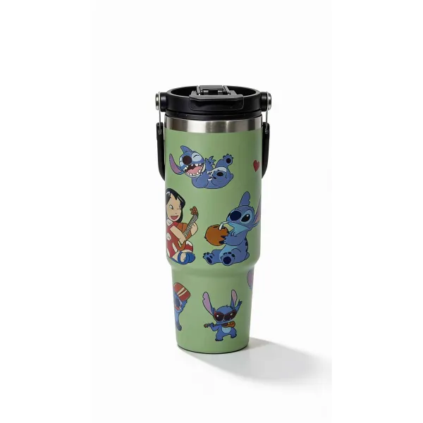 THERMOS MUG ISOTHERME STITCH 900ML AVEC COUVERCLE ET PAILLE
