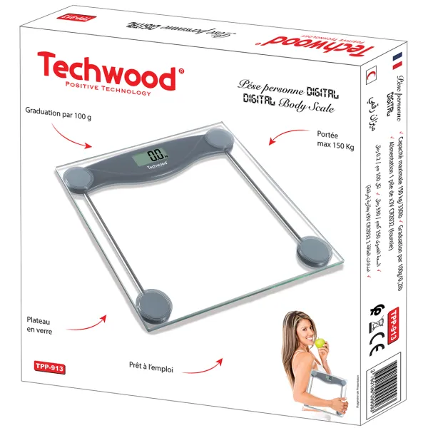 PÈSE PERSONNE DIGITAL MAX 150KG TPP-913 TECHWOOD