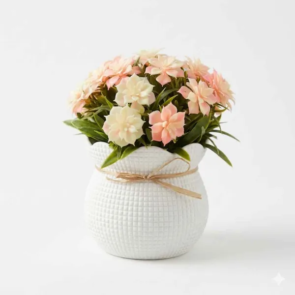 MINI PLANTE ARTIFICIELLE EN POT EN PLASTIQUE 8,5*14CM COULEURS