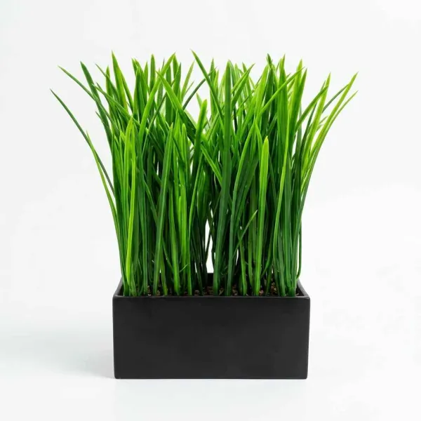 MINI PLANTE ARTIFICIELLE EN POT PLASTIQUE RECTANGULAIRE 23*16CM