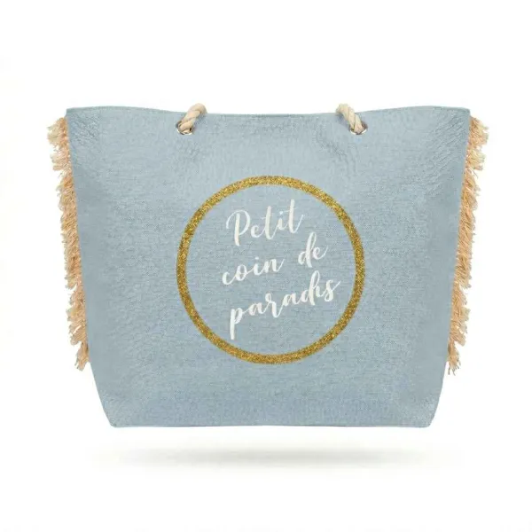 SAC DE PLAGE EN TOILE GRAND MODÈLE COULEURS HAPPY SUMMER