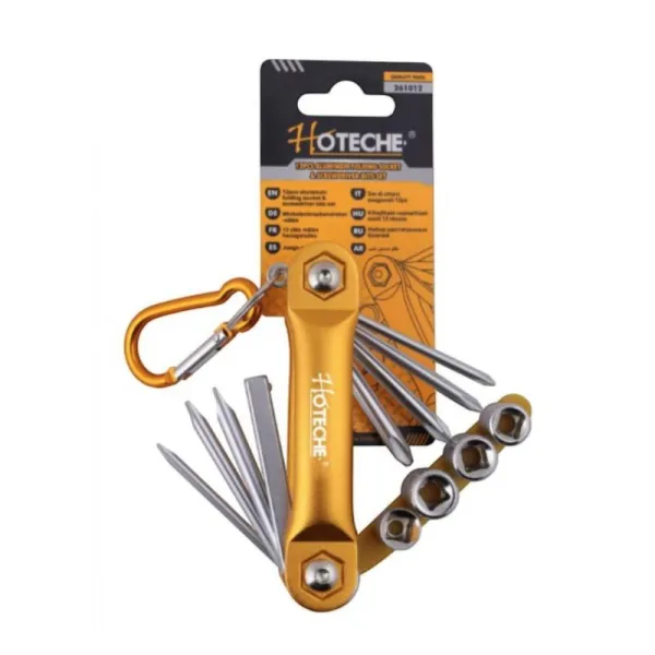 JEU DE 12 DOUILLES ET EMBOUTS DE TOURNEVIS PLIABLES (261012) HOTECHE