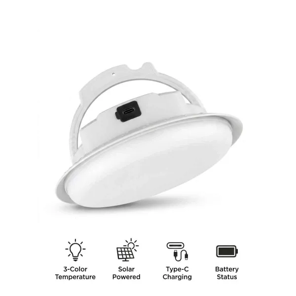 LAMPE DE CAMPING LED SOLAIRE & USB AVEC 3 MODES D'ÉCLAIRAGE
