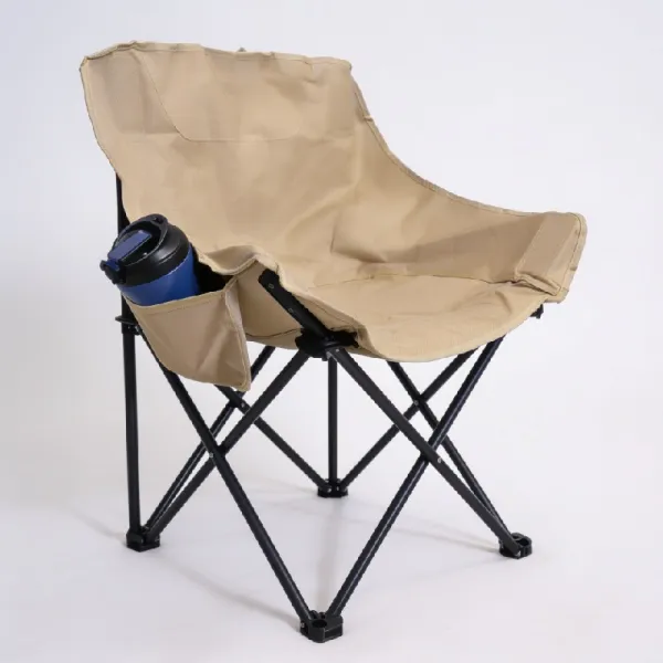 CHAISE DE CAMPING PLIABLE EN TOILE AVEC 2 POCHES