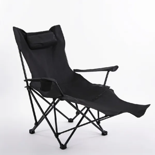 CHAISE LONGUE DE CAMPING-FAUTEUIL INCLINABLE AVEC REPOSE-PIEDS AMOVIBLE