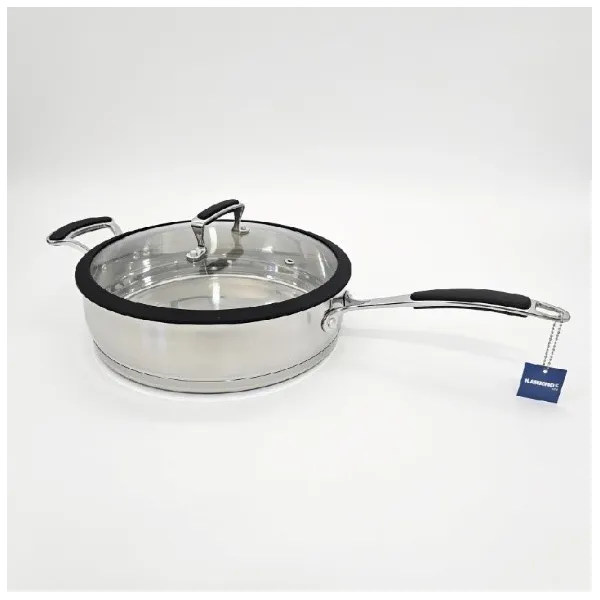 SAUTEUSE EN INOX 18/10 AVEC COUVERCLE EN VERRE Ø26CM SOFFINESS KARKMOS