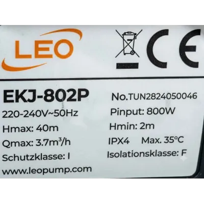 POMPE JET EKJ802P EN PLASTIQUE MONOPHASÉ 1.1CV LEO