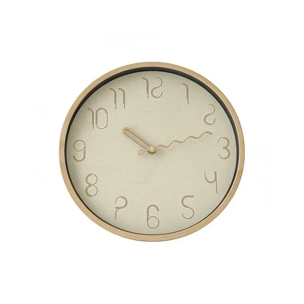 HORLOGE MURALE RONDE Ø30CM AVEC CADRE EFFET BOIS