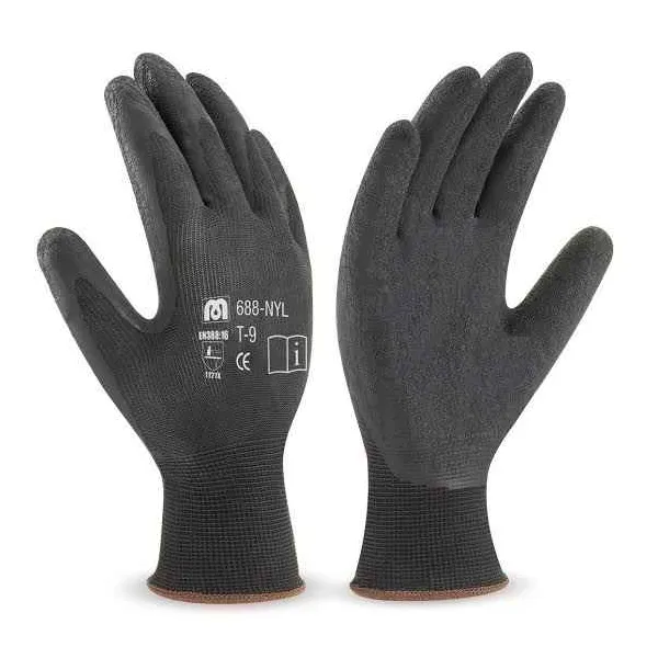 GANTS INDUSTRIELS EN POLYESTER XL NOIR