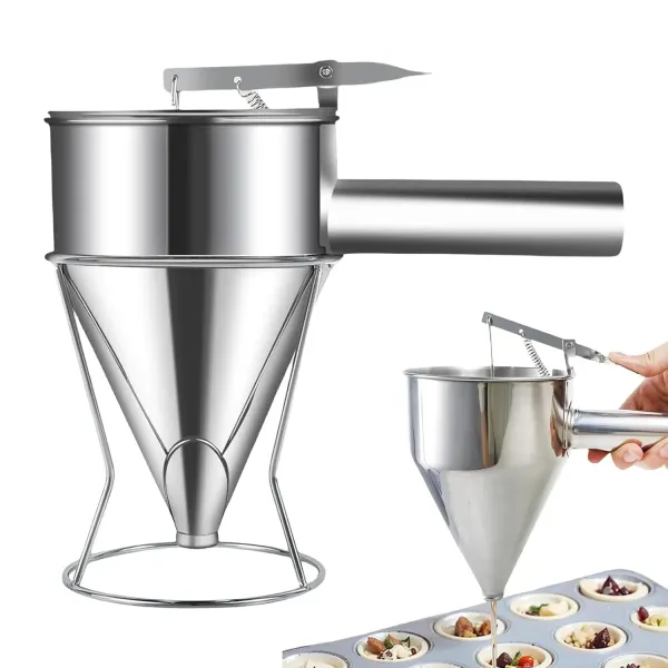 DISTRIBUTEUR DE PÂTE EN INOX 750 ML AVEC POIGNÉE ET VALVE DE CONTRÔLE