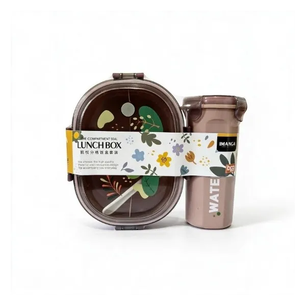KIT BOÎTE À GOÛTER AVEC CUILLÈRE ET BOUTEILLE EN PLASTIQUE COULEURS