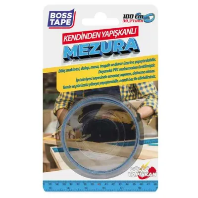 MÈTRE RUBAN TAILLEUR AUTOADHÉSIF BLEU 10MM X 1M BOSS TAPE