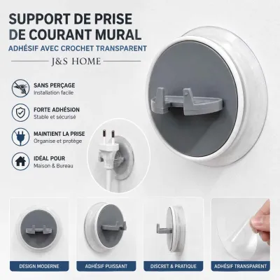 SUPPORT DE PRISE DE COURANT MURAL