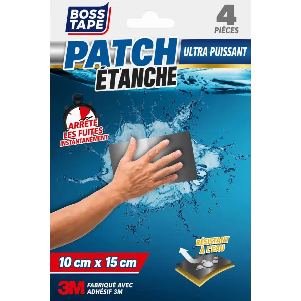 LOT DE 4 BANDES D'ÉTANCHÉITÉ FLEX SEAL 3M 10CM*15CM BOSS TAPE