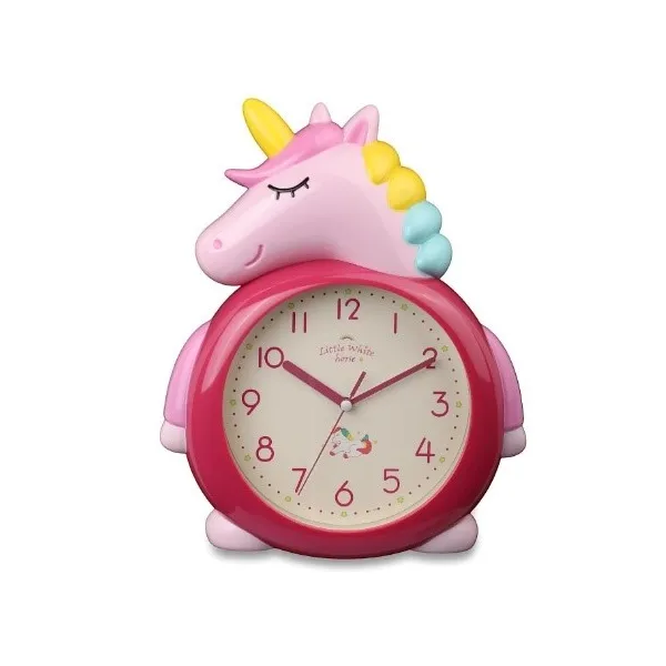 HORLOGE MURALE LICORNE ROSE 22*32CM