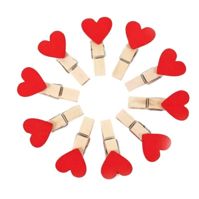 LOT DE 10 MINI PINCES À LINGE DÉCORATIVES