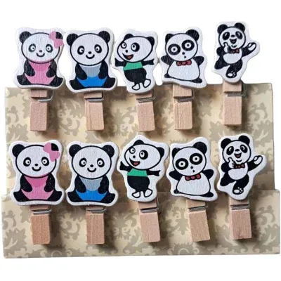 LOT DE 10 MINI PINCES À LINGE DÉCORATIVES