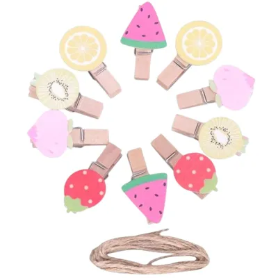 LOT DE 10 MINI PINCES À LINGE DÉCORATIVES