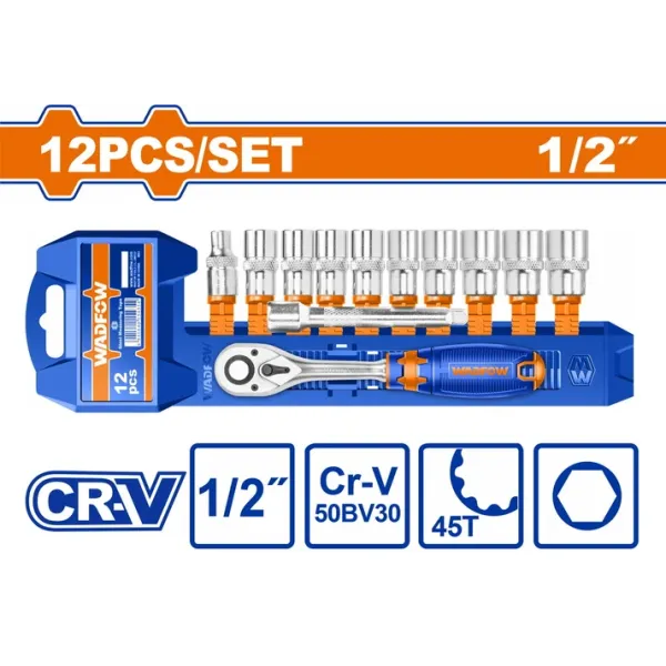 JEU DE 12 CLÉS À CLIQUET 1/2" WADFOW