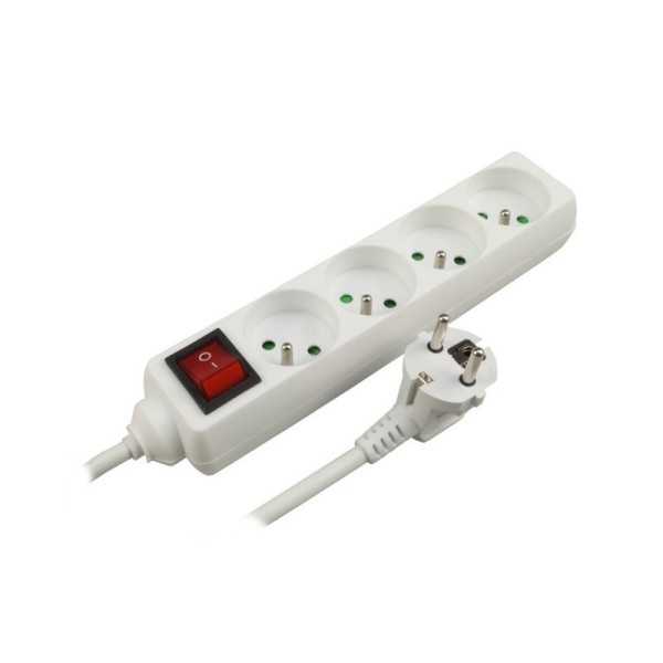 BLOC MULTIPRISE 4 PRISES 2P+T AVEC INTERRUPTEUR STIEL