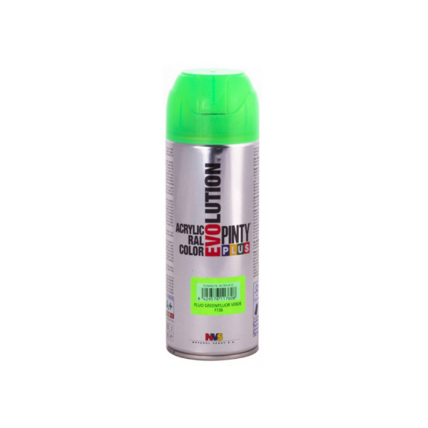 PEINTURE EFFET FLUORESCENT VERT EN SPRAY PINTY PLUS