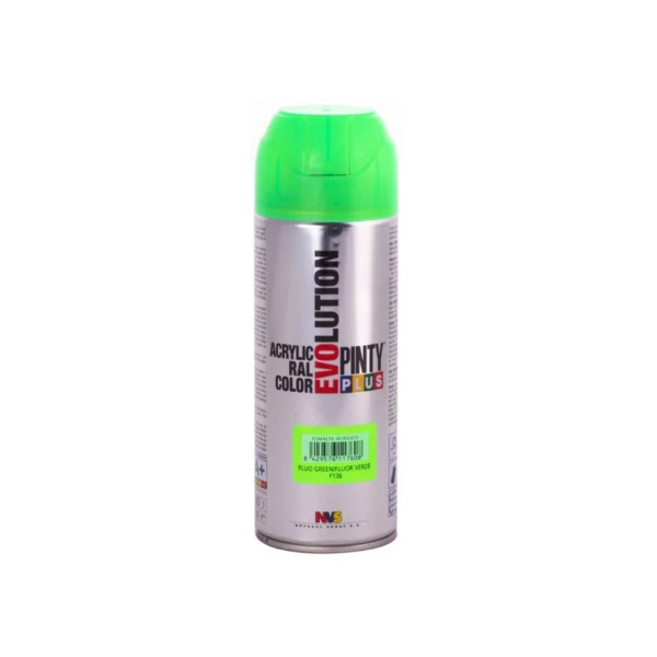 PEINTURE EFFET FLUORESCENT VERT EN SPRAY PINTY PLUS