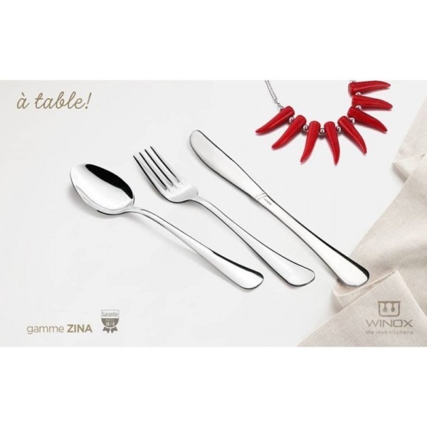 COFFRET EN CARTON DE 24 COUVERTS DE TABLE ZINA WINOX