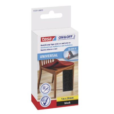 SCRATCH COUDRE NOIR 1M/20MM TESA TESA - 1