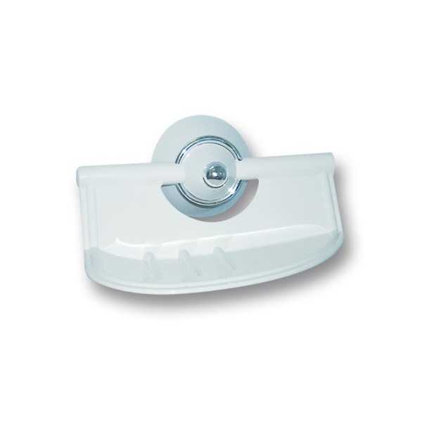 PORTE SAVON BLANC/CHROME LUXPLAST