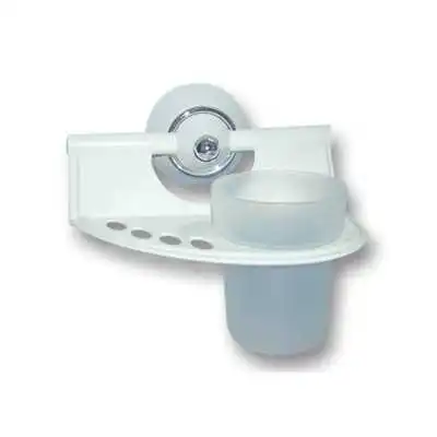 PORTE-BROSSE À DENTS BLANC CHROMÉ LUXPLAST LUX-PLAST - 1