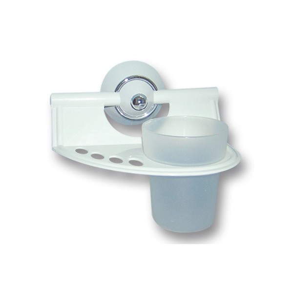PORTE-BROSSE À DENTS BLANC CHROMÉ LUXPLAST
